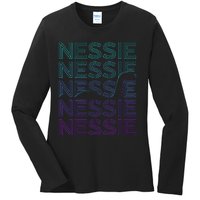 Loch Ness Monster Nessie Cryptid Cryptozoology Retro Ladies Long Sleeve Shirt