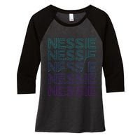 Loch Ness Monster Nessie Cryptid Cryptozoology Retro Women's Tri-Blend 3/4-Sleeve Raglan Shirt