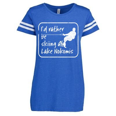 Lake Nokomis Minneopolis Minnesota Id Rather Be Skiing Cute Gift Enza Ladies Jersey Football T-Shirt