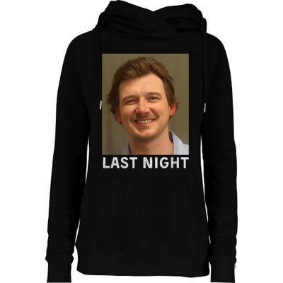 Last Night Mugshot Of Morgan Trending Mug Shot April 2024 Womens Funnel Neck Pullover Hood