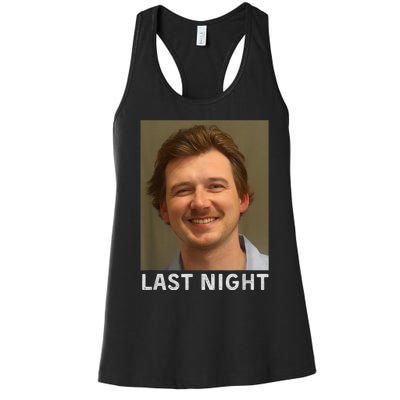 Last Night Mugshot Of Morgan Trending Mug Shot April 2024 Women's Racerback Tank