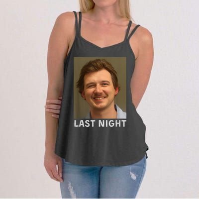 Last Night Mugshot Of Morgan Trending Mug Shot April 2024 Women's Strappy Tank