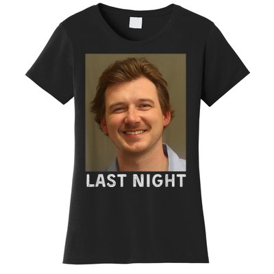 Last Night Mugshot Of Morgan Trending Mug Shot April 2024 Women's T-Shirt