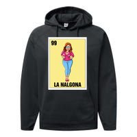 La Nalgona Mexican Bingo Card Game Funny Spanish Woman Performance Fleece Hoodie