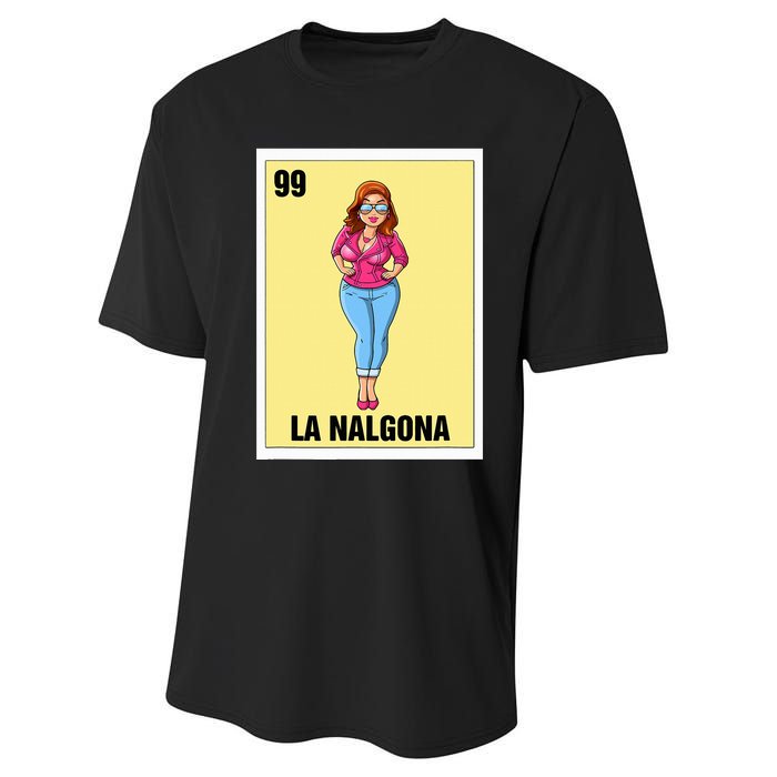 La Nalgona Mexican Bingo Card Game Funny Spanish Woman Performance Sprint T-Shirt