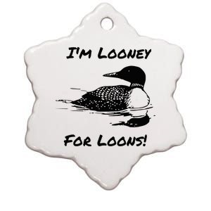 Loon North Minnesota Wisconsin Funny Ceramic Star Ornament