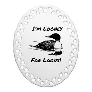 Loon North Minnesota Wisconsin Funny Ceramic Oval Ornament