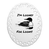 Loon North Minnesota Wisconsin Funny Ceramic Oval Ornament