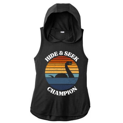 Loch Ness Monster Vintage Sunset Meaningful Gift Hide And Seek Champion Gift Ladies PosiCharge Tri-Blend Wicking Draft Hoodie Tank