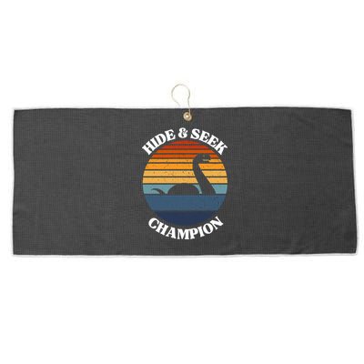 Loch Ness Monster Vintage Sunset Meaningful Gift Hide And Seek Champion Gift Large Microfiber Waffle Golf Towel