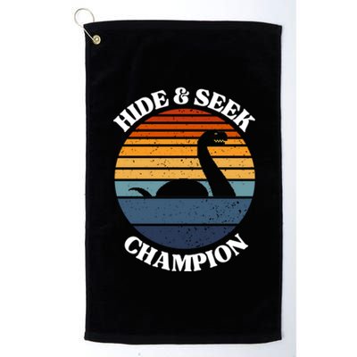 Loch Ness Monster Vintage Sunset Meaningful Gift Hide And Seek Champion Gift Platinum Collection Golf Towel