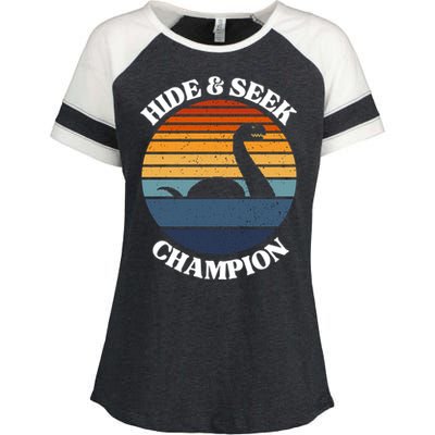 Loch Ness Monster Vintage Sunset Meaningful Gift Hide And Seek Champion Gift Enza Ladies Jersey Colorblock Tee