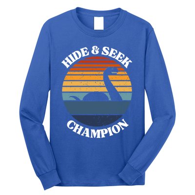 Loch Ness Monster Vintage Sunset Meaningful Gift Hide And Seek Champion Gift Long Sleeve Shirt