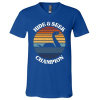 Loch Ness Monster Vintage Sunset Meaningful Gift Hide And Seek Champion Gift V-Neck T-Shirt