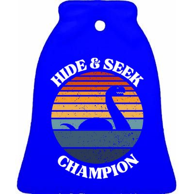 Loch Ness Monster Vintage Sunset Meaningful Gift Hide And Seek Champion Gift Ceramic Bell Ornament