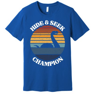 Loch Ness Monster Vintage Sunset Meaningful Gift Hide And Seek Champion Gift Premium T-Shirt