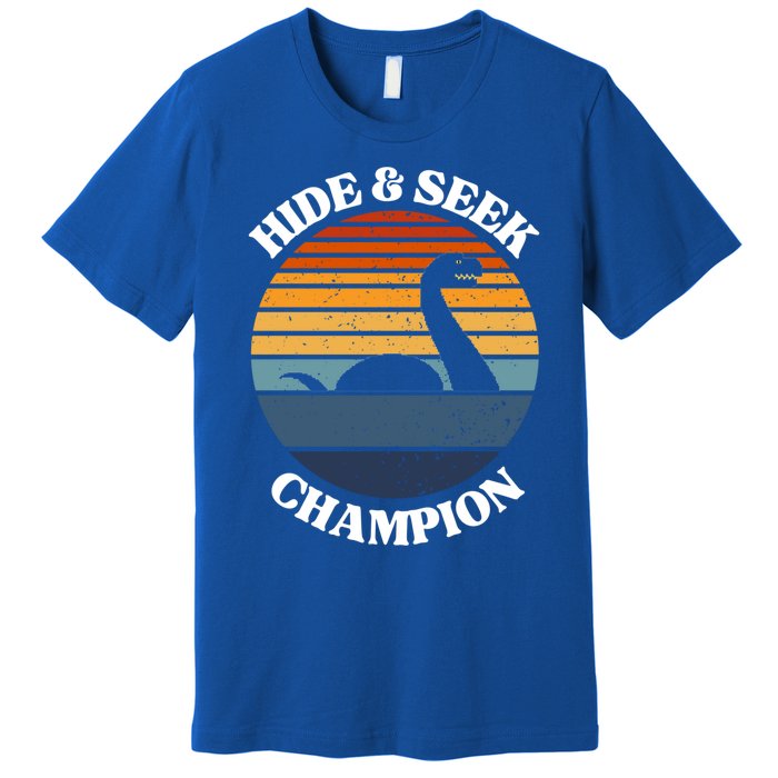 Loch Ness Monster Vintage Sunset Meaningful Gift Hide And Seek Champion Gift Premium T-Shirt