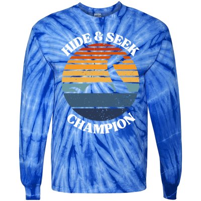 Loch Ness Monster Vintage Sunset Meaningful Gift Hide And Seek Champion Gift Tie-Dye Long Sleeve Shirt