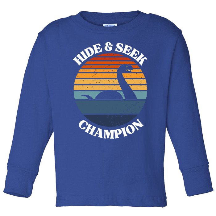 Loch Ness Monster Vintage Sunset Meaningful Gift Hide And Seek Champion Gift Toddler Long Sleeve Shirt