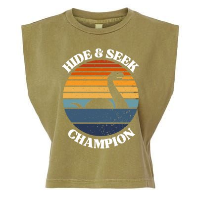 Loch Ness Monster Vintage Sunset Meaningful Gift Hide And Seek Champion Gift Garment-Dyed Women's Muscle Tee