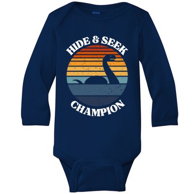 Loch Ness Monster Vintage Sunset Meaningful Gift Hide And Seek Champion Gift Baby Long Sleeve Bodysuit