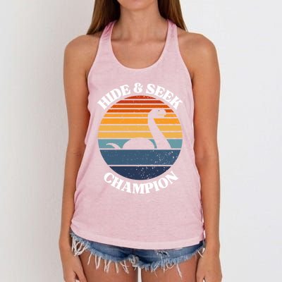 Loch Ness Monster Vintage Sunset Meaningful Gift Hide And Seek Champion Gift Women's Knotted Racerback Tank