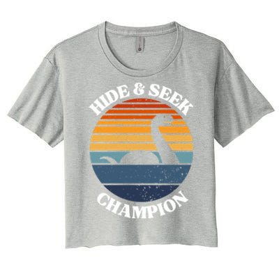 Loch Ness Monster Vintage Sunset Meaningful Gift Hide And Seek Champion Gift Women's Crop Top Tee