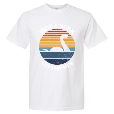 Loch Ness Monster Vintage Sunset Meaningful Gift Hide And Seek Champion Gift Garment-Dyed Heavyweight T-Shirt