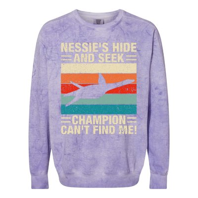 Loch Ness Monster Hide And Seek World Champion Nessie Colorblast Crewneck Sweatshirt