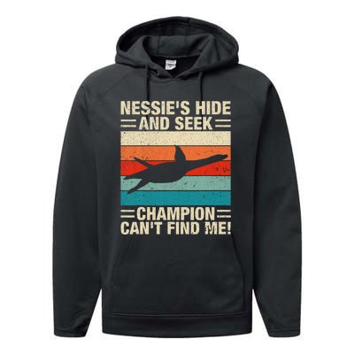 Loch Ness Monster Hide And Seek World Champion Nessie Performance Fleece Hoodie