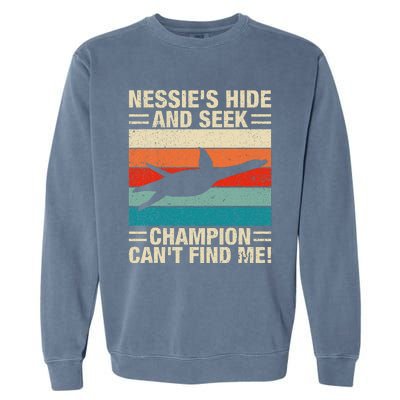 Loch Ness Monster Hide And Seek World Champion Nessie Garment-Dyed Sweatshirt