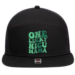 Lucky Nicu Mama St Patrick's Day Mother Of A Nicu Warrior Gift 7 Panel Mesh Trucker Snapback Hat