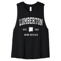 Lumberton New Mexico Nm Vintage Athletic Sports Women's Racerback Cropped Tank