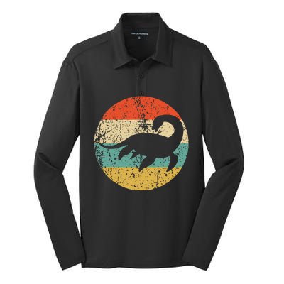 Loch Ness Monster Retro Nessie Silk Touch Performance Long Sleeve Polo