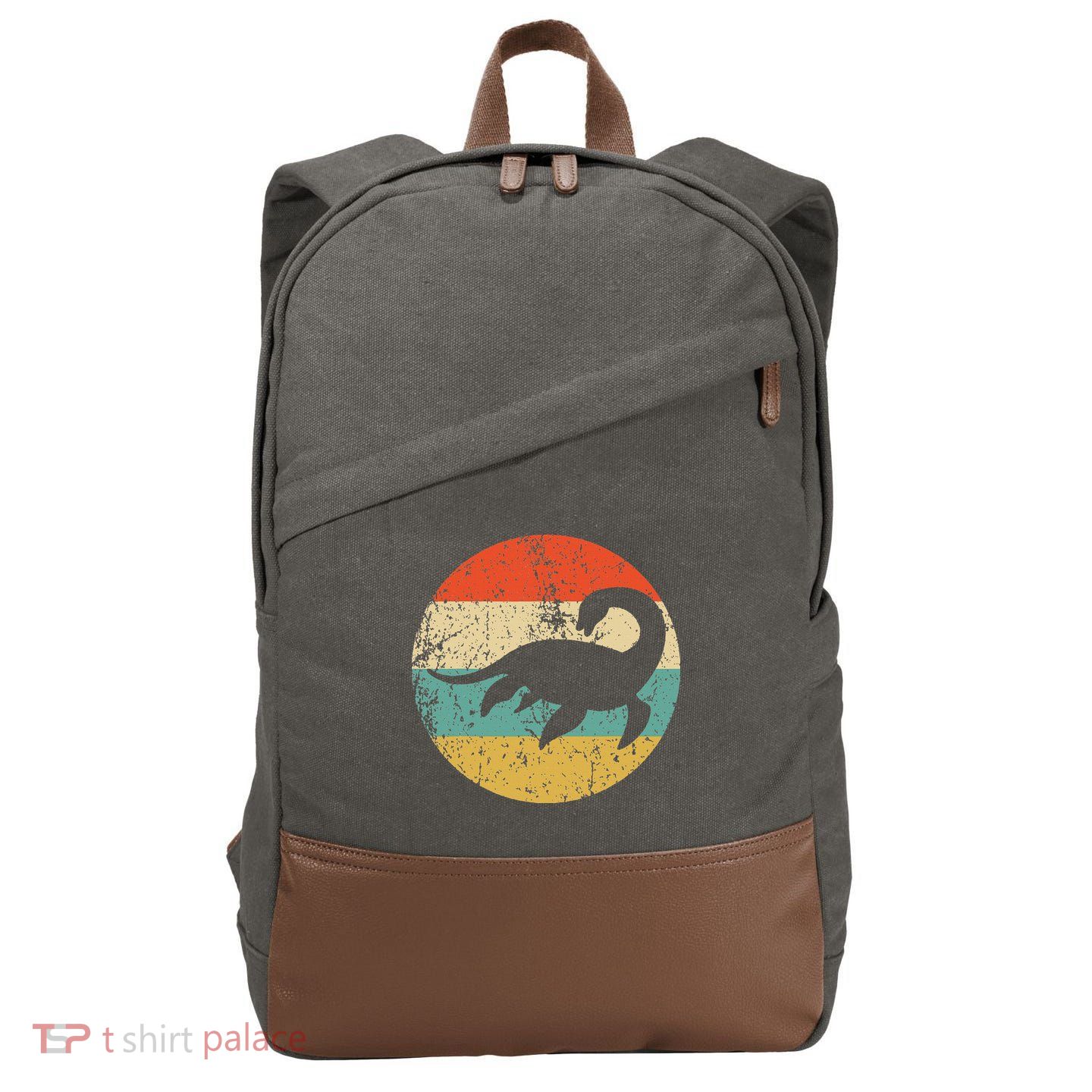 Loch Ness Monster Retro Nessie Cotton Canvas Backpack