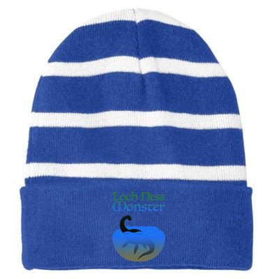 Loch Ness Monster Cryptid Legend Striped Beanie with Solid Band