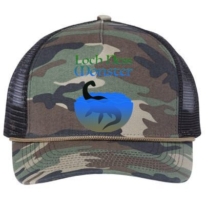 Loch Ness Monster Cryptid Legend Retro Rope Trucker Hat Cap