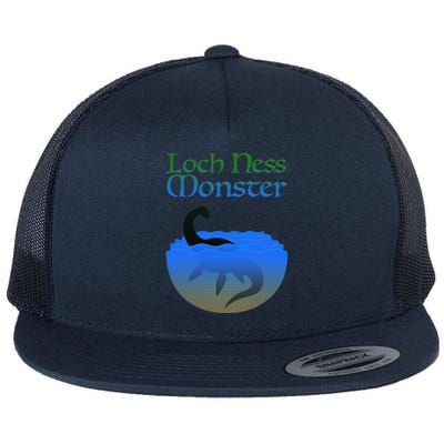 Loch Ness Monster Cryptid Legend Flat Bill Trucker Hat