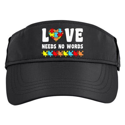 Love Needs No Words Puzzle Autism Awareness Teacher Adult Drive Performance Visor