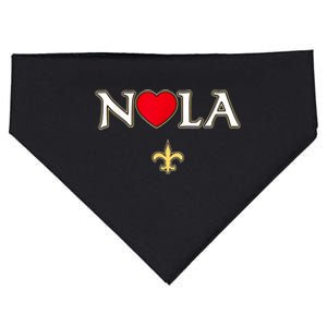 Love Nola New Orleans Fleur De Lis Heart Nola USA-Made Doggie Bandana