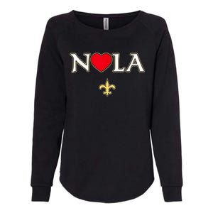 Love Nola New Orleans Fleur De Lis Heart Nola Womens California Wash Sweatshirt