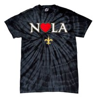 Love Nola New Orleans Fleur De Lis Heart Nola Tie-Dye T-Shirt