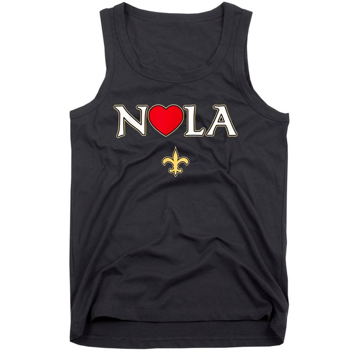 Love Nola New Orleans Fleur De Lis Heart Nola Tank Top