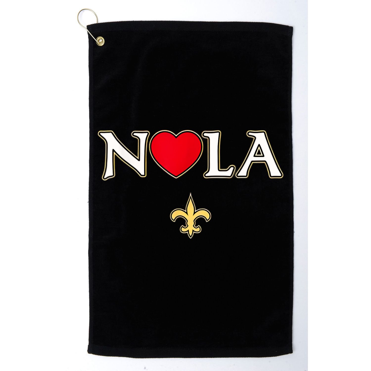 Love Nola New Orleans Fleur De Lis Heart Nola Golf Towel