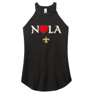 Love Nola New Orleans Fleur De Lis Heart Nola Women's Perfect Tri Rocker Tank