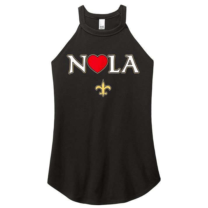 Love Nola New Orleans Fleur De Lis Heart Nola Women's Perfect Tri Rocker Tank