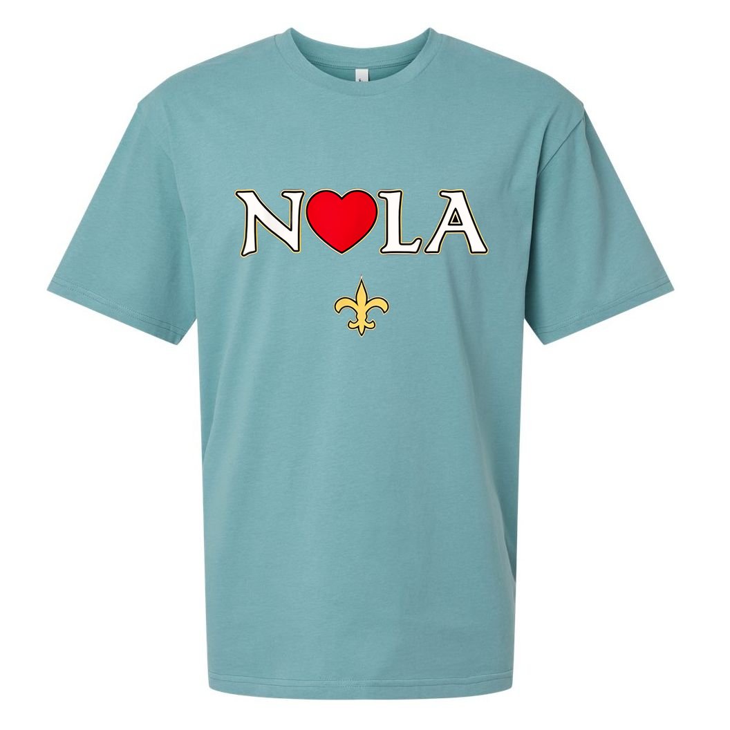 Love Nola New Orleans Fleur De Lis Heart Nola Sueded Cloud Jersey T-Shirt