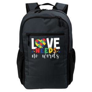 Love Needs No Words Autism Awareness Daily Commute Backpack