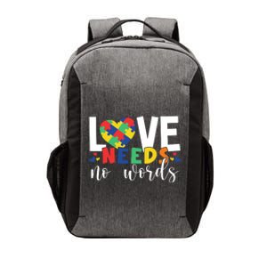 Love Needs No Words Autism Awareness Vector Backpack