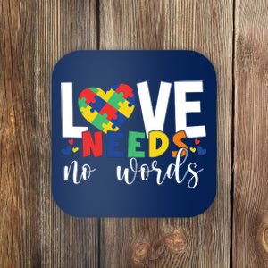 Love Needs No Words Autism Awareness Coaster